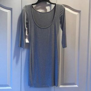 Heather Grey soft t-shirt material fitted dress